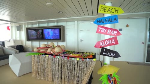 Festive Party Decorations, Hats, Sunglasses, Bright Setting