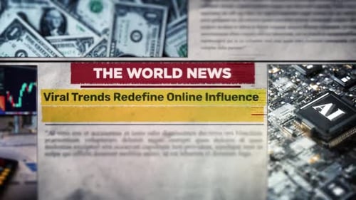 Dynamic News Headlines Display with Business and Technology Elements