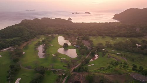 Stunning Aerial Views Showcasing Coastal Golf Courses in Beautiful Costa Rica
