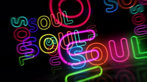 Glowing Neon Soul Text Loop Animation