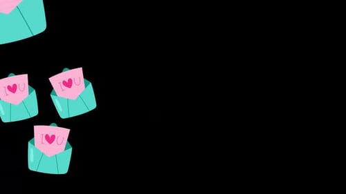 transition valentine's day love letter with alpha transparency channel