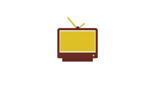 Animated Flat Design Retro TV Set Reveal