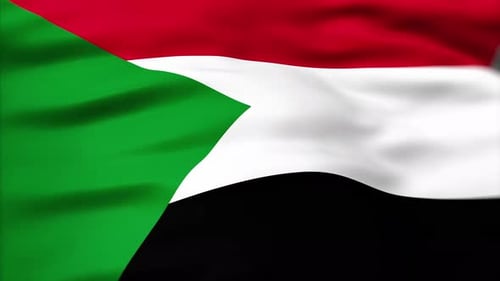 Realistic Waving Flag of Sudan Animation