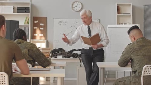 Retired Military Office Giving Lecture to New Recruits
