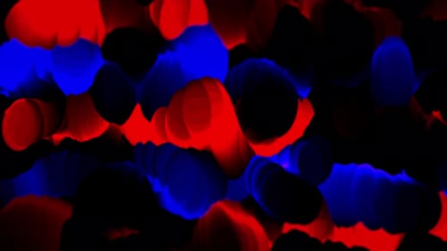 Abstract Fluid Red and Blue Organic Shapes Loop