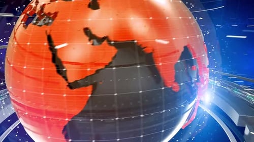 Globe spinning animation design. Digital news Concept