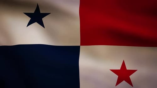 Waving Panama Flag Realistic Animation