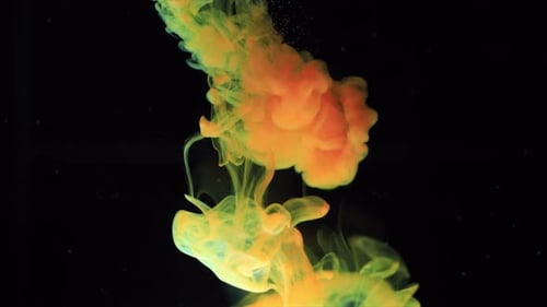 Vibrant Orange and Yellow Ink Swirl