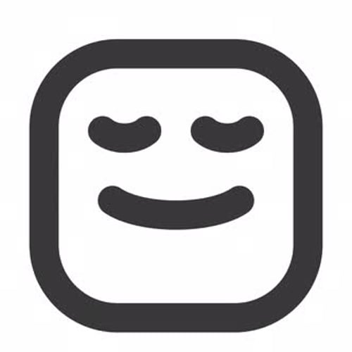 Flat Design Animated Happy and Peaceful Face Icon