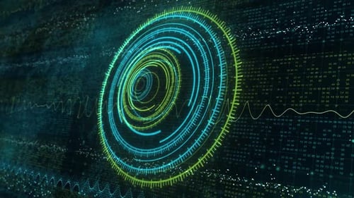 Abstract Futuristic Digital Circle Interface Animation