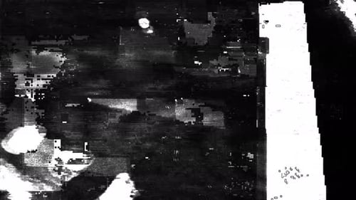 Analog Signal Glitch Overlay with Vintage Dust and Film Grain