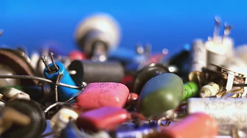 Macro View of Colorful Electronic Components