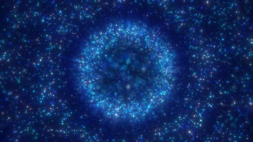 Glowing Blue Particle Portal Tunnel Animation Background