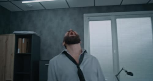 Furious Office Employee Loses Temper Screams After Destroying Office Room