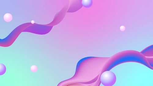 Abstract Fluid Gradient Shapes and Spheres Looping Background