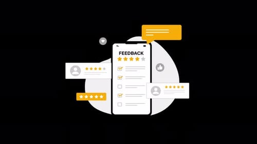 Animated Mobile Feedback and Customer Rating Concept