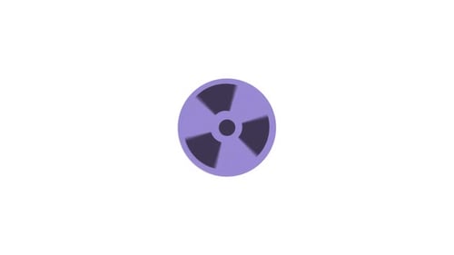 Flat Design Radiation Symbol Reveal Animation
