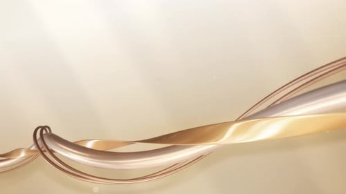 Elegant Flowing Golden Metallic Ribbons Abstract Background