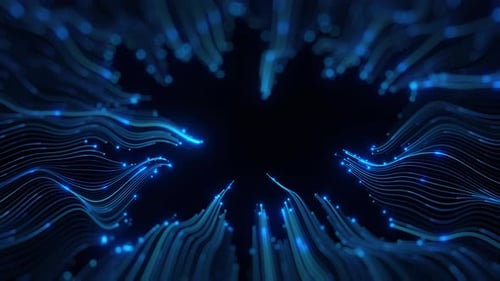 Abstract Blue Technology Data Flow Background Loop