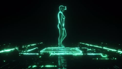 Rotating Digital Hud Female Character