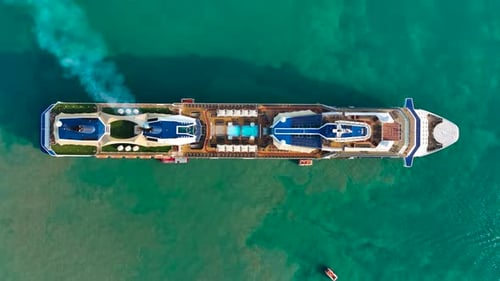 Cruise Ship, Cruise Liners beautiful white cruise ship above luxury cruise in the ocean sea.