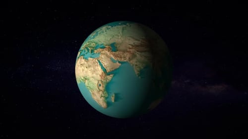 3D Earth Globe Rotating in Space Animation