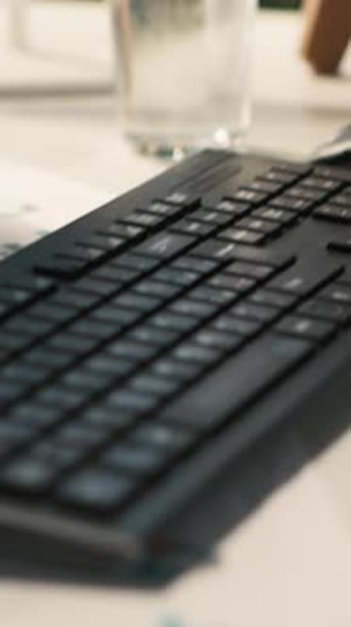 Vertical Video Modern Office with Analytical Data Paperwork Documents