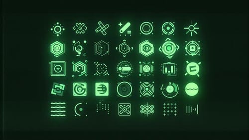 Green Digital Hud Icons