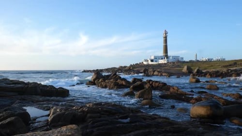 beach in the rock lighthouse