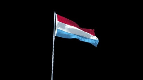 Luxembourg National Flag Waving Animation