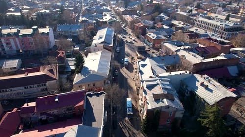 Cars And Buses On The Street