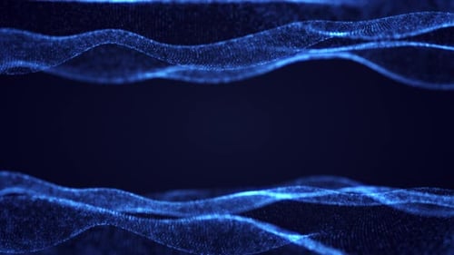 Abstract Blue Digital Wave Particles Background Animation