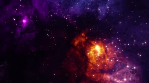 Vibrant Cosmic Nebula and Twinkling Stars Background Animation
