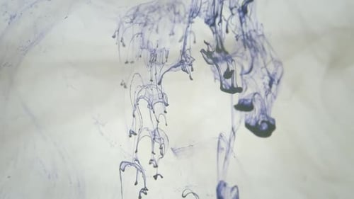 Blue Ink Flowing Abstractly in Water