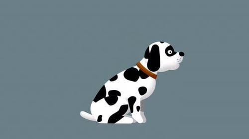 Dog sits and barks