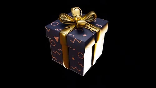 Gift Box Animation Alpha Channel
