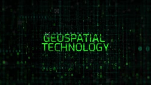 Futuristic Green Digital Data Text Reveal Title Animation