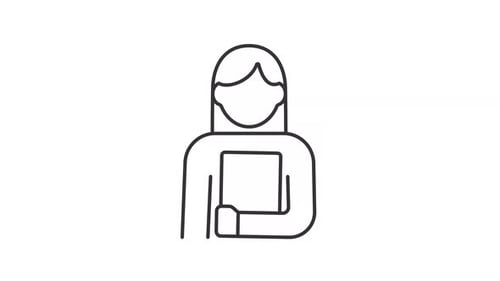 Animated Minimalist Icon of Person Holding Book