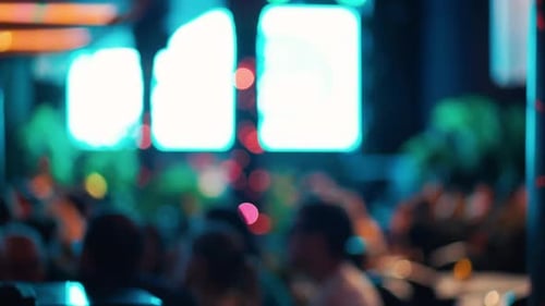 Blurred Crowd at Nighttime Indoor Event