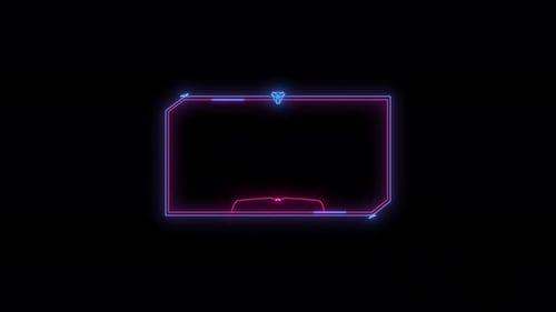 Neon looped light frame for game streaming video on a transparent background. Live streaming Frame.