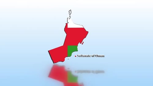 Oman Map With Flag