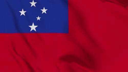 Waving National Flag of Samoa Animation