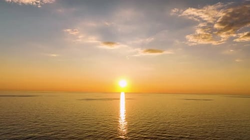 Sun Setting Reflection on Seascape