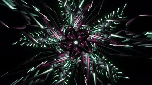 Ein faszinierender Tanz aus Neonlichtern in einem pulsierenden und psychedelischen VJ-Loop