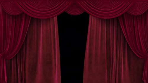 Verschließbare Theatervorhänge aus rotem Samt mit Alpha-Kanal