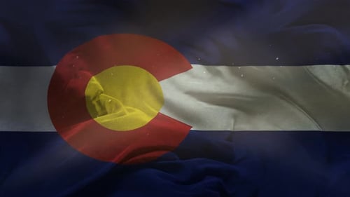 Realistic Waving Colorado State Flag Animation