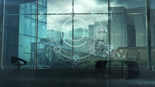 Interweaving of Social Networks in Infographics on an Office Background