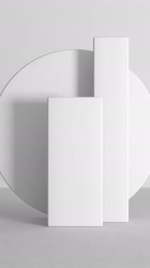 Abstrakte Podiumsleuchte Weiße Kompositionsanimation Sauberer 3D-Raum für Ihre Texte und Produkte mit
