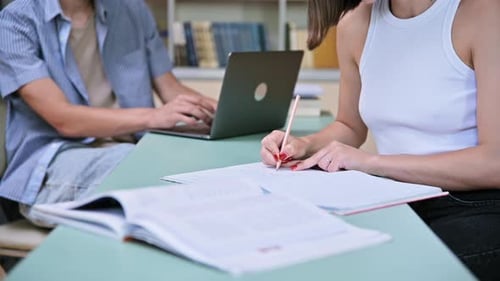 Students Studying Together in the Library
