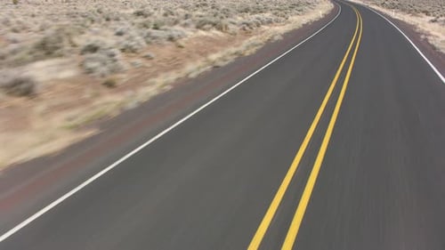 Oregon Circa-2020. Stabilized Driving of Highway Road in Oregon. With